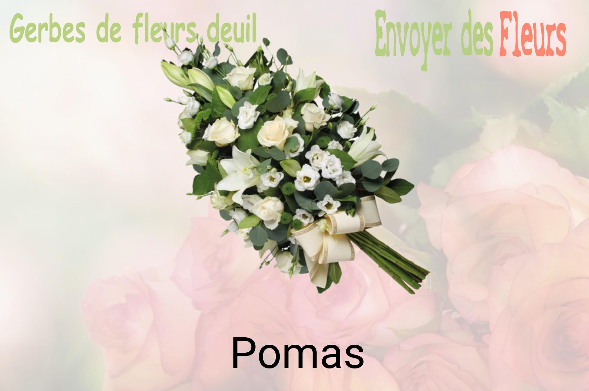 Gerbe de fleurs de deuil livrée à Pomas
